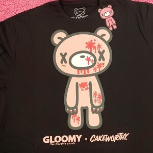 GLOOMY BEAR 2X BLACK T SHIRT OVERSIZED DROPPED SHOULDERS